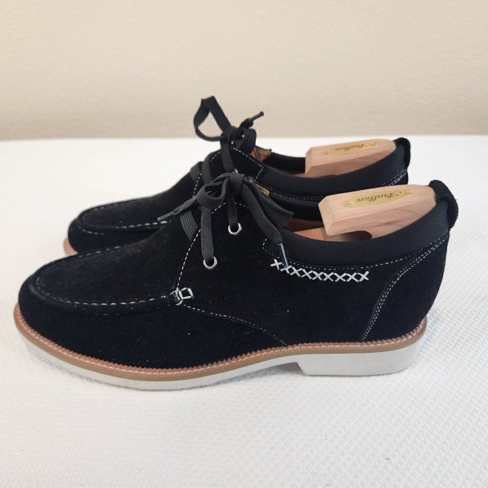 Calto Tall Men Shoes Elevator Height Increase Black Suede Size 12 Adds 2.6"